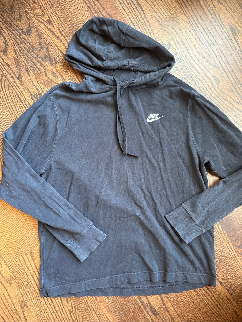 Nike Black Pullover Hooded Long-Sleeve Shirt